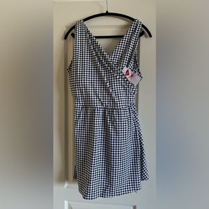 Land’s End Chlorine Resistant Tummy Control Surplice Wrap 1 Piece Swimsuit Dress